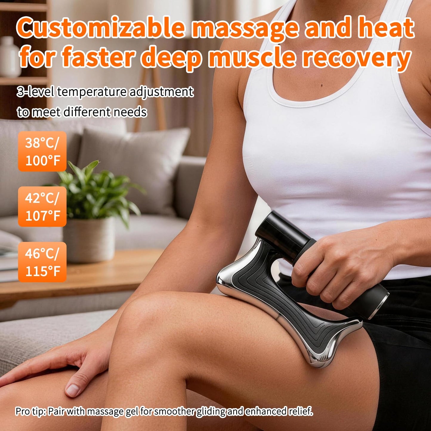 baoinse Electric Muscle Scraper, Muscle Scraper Tool with Heating and Vibration, 3 Adjustable Intensity Modes, Electric Massager for Muscles for Full Body Muscle Relaxation, Recovery and Pain Relief