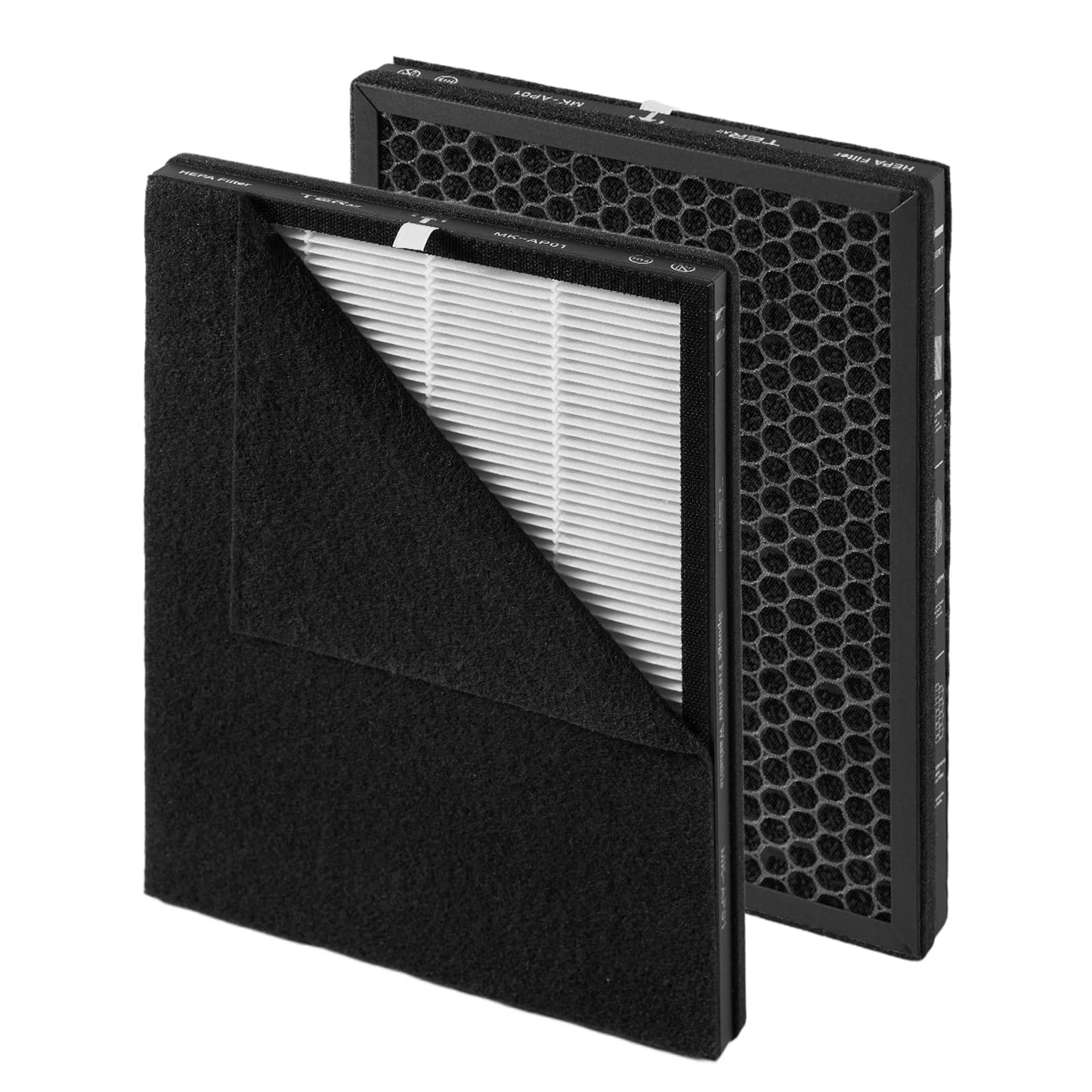 True 13 HEPA Filter Replacement Compatible with MK-AP01 / K2 / AP300 Air Purifier, H13 Grade, High Efficiency Replacement Filters for Pollen, Smoke, Dust, Pet Dander (2 Pack)