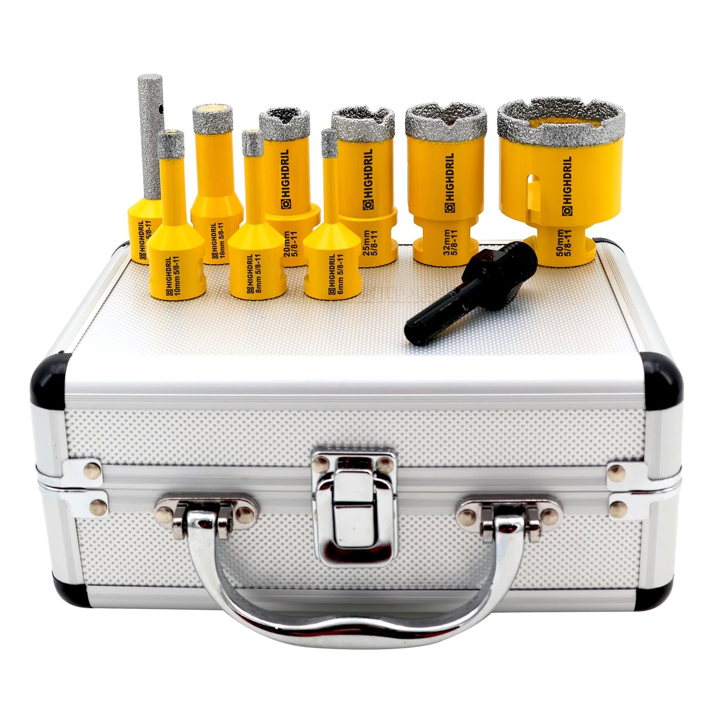 HIGHDRIL Diamond Drill Bits Kit with 5/8-11 for Porcelain Tile Ceramic Marble Brick Concrete Vacuum Brazed Hole Saw and HIGHDRIL Diamond Drill Bits Kit with 5/8-11