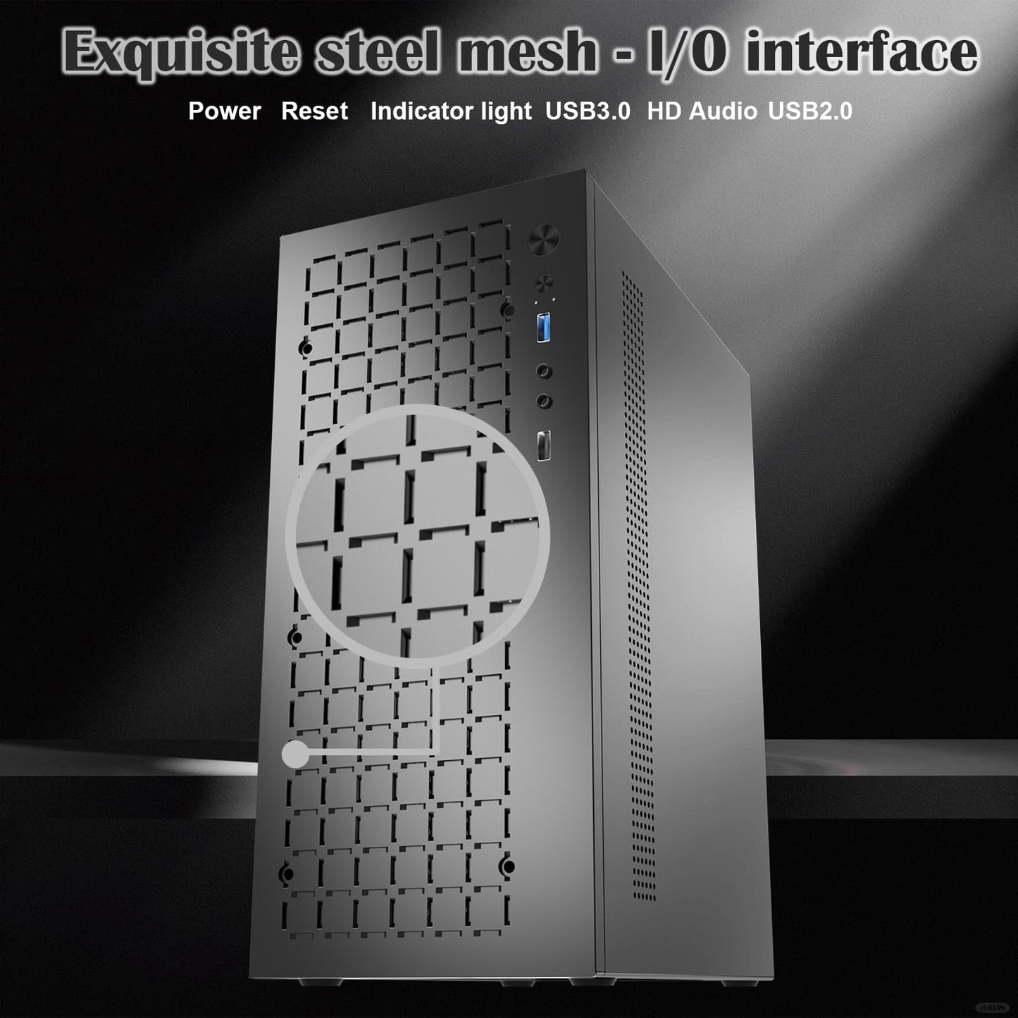 TGDGAMER USB3.0x1 80MM Matx Case:High Airflow Micro ATX Case, Support MATX, Mini-ITX, Micro ATX Case Slim with I/O