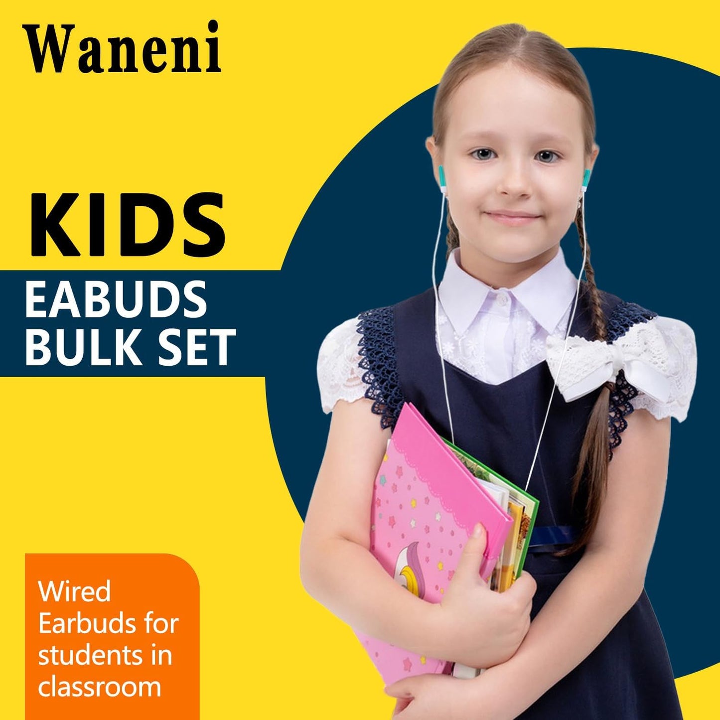 Waneni 30 Pack Set Colors,30 Pack) Wholesale Bulk Earbuds Headphones Class for School Classroom Students Kids Children