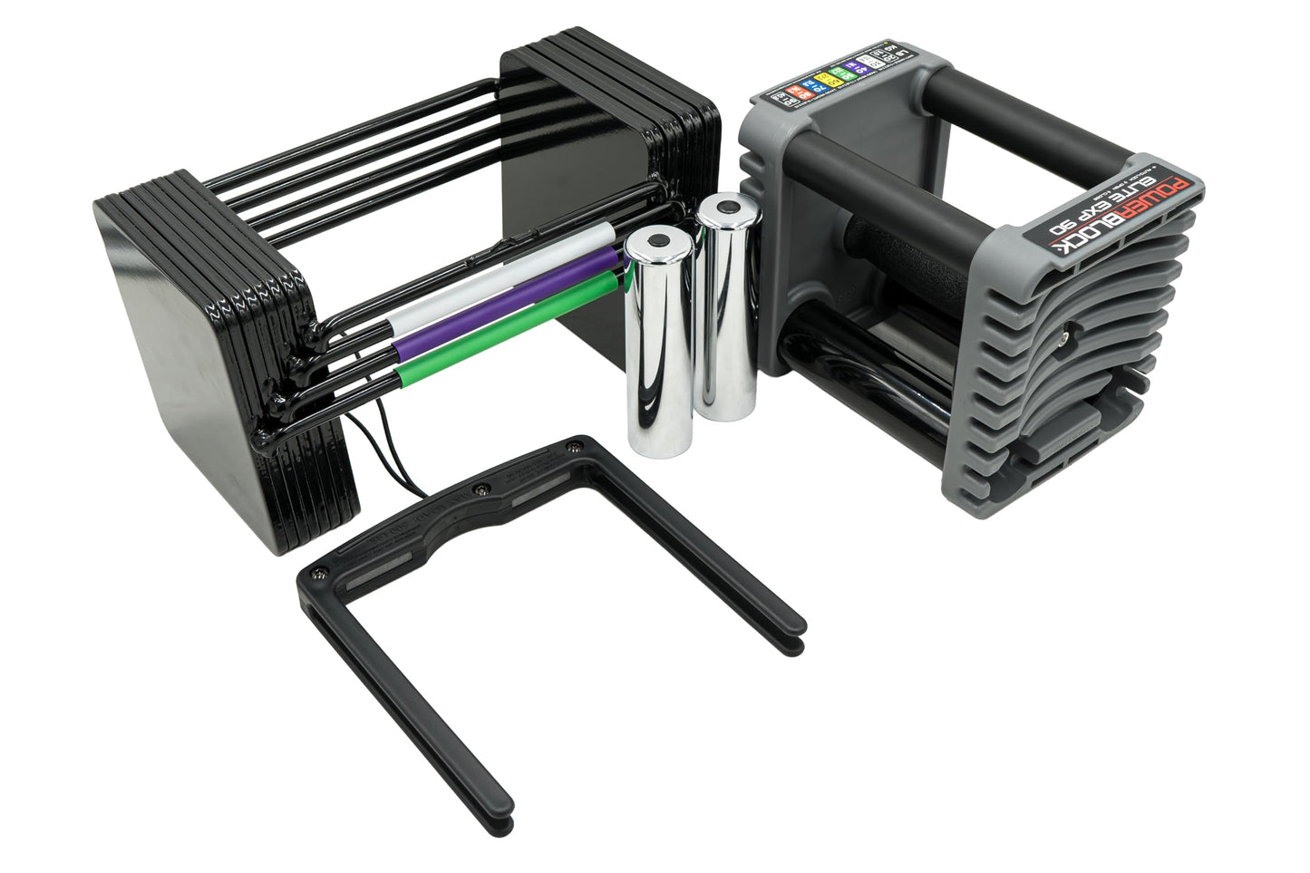 PowerBlock Elite EXP Adjustable Dumbbells, Sold in Pairs, Stage 1, 5-50 lb. Dumbbells, Durable Steel Build, Innovative Workout Equipment, All-in-One Dumbbells, Expandable with Expansion Kits