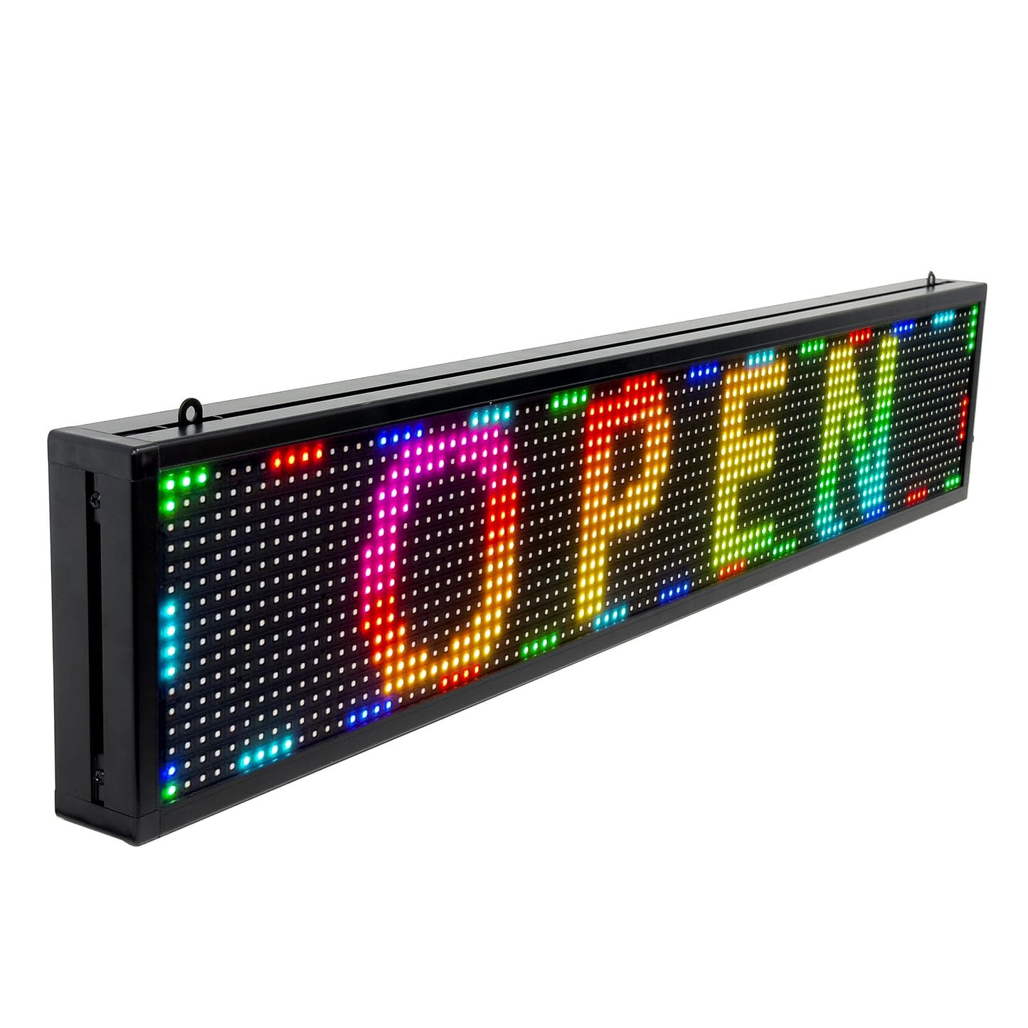 KHUSINA Programmable LED Sign Outdoor Full Color – 39"x8" Scrolling Message Board, Custom Digital Advertising Display, WiFi Control, High Brightness Neon Business Sign for Store, Bar, Restaurant