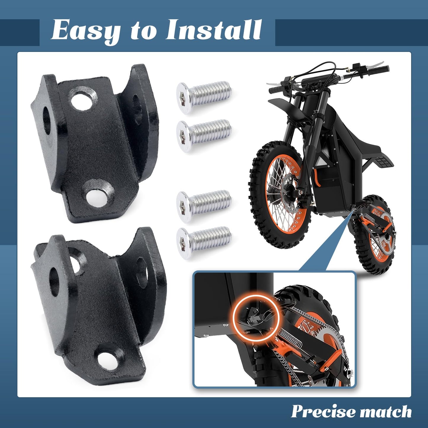 Esttlamer 1 Pair E-Dirt Bike Foot Pegs Bracket Holder Compatible with Tuttio Soleil 01, Footpegs Mount Aluminum Footrest Bracket