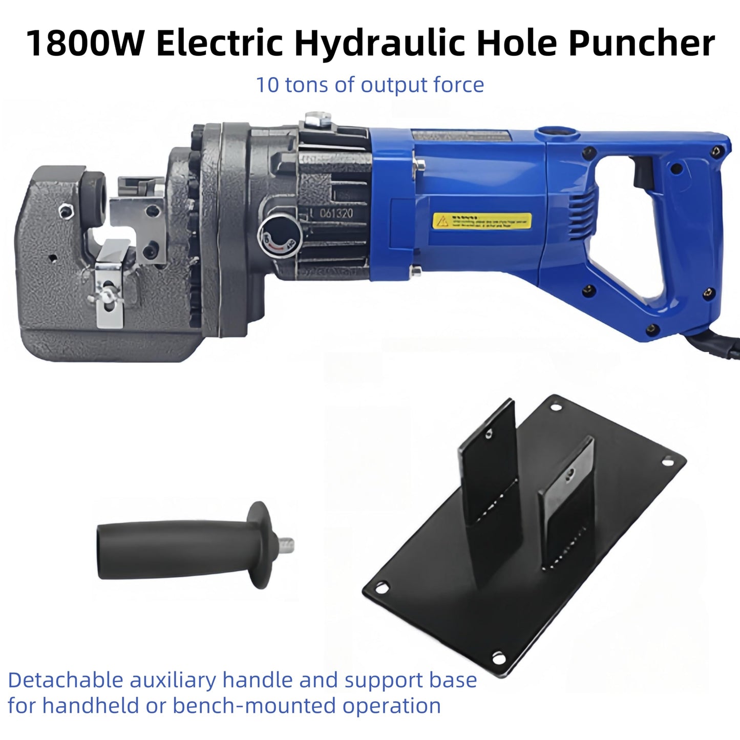 1800W Electric Hydraulic Hole Puncher, Hydraulic Press Punching Tool, Metal Copper Hole Punching Machine with 1/4" 3/8" 1/2" 11/16" 4/5" Dies for Steel Iron Aluminum Copper Sheet