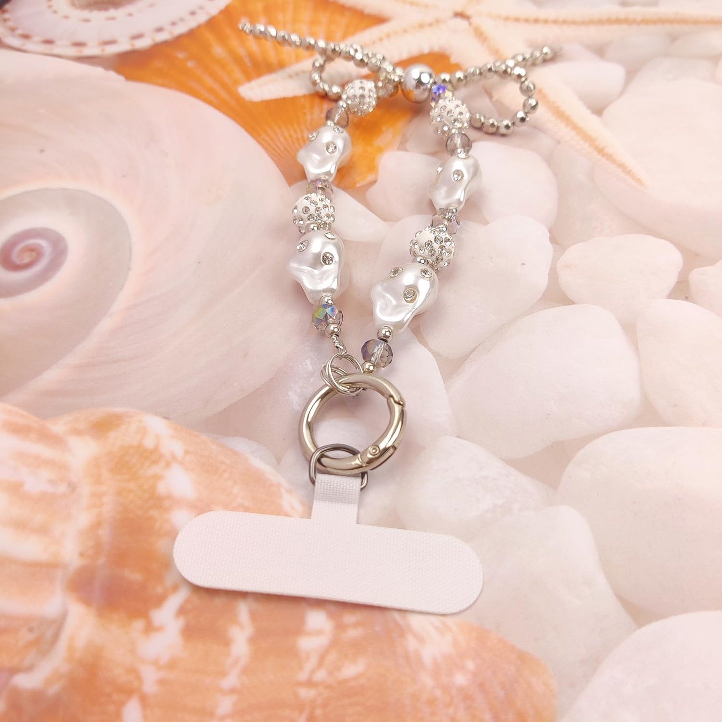 cioatu Cute Phone Wrist Strap Chic Beaded Cellphone Lanyard with Tether Tab Phone Charm Grip Strap for PhoneBag Purses