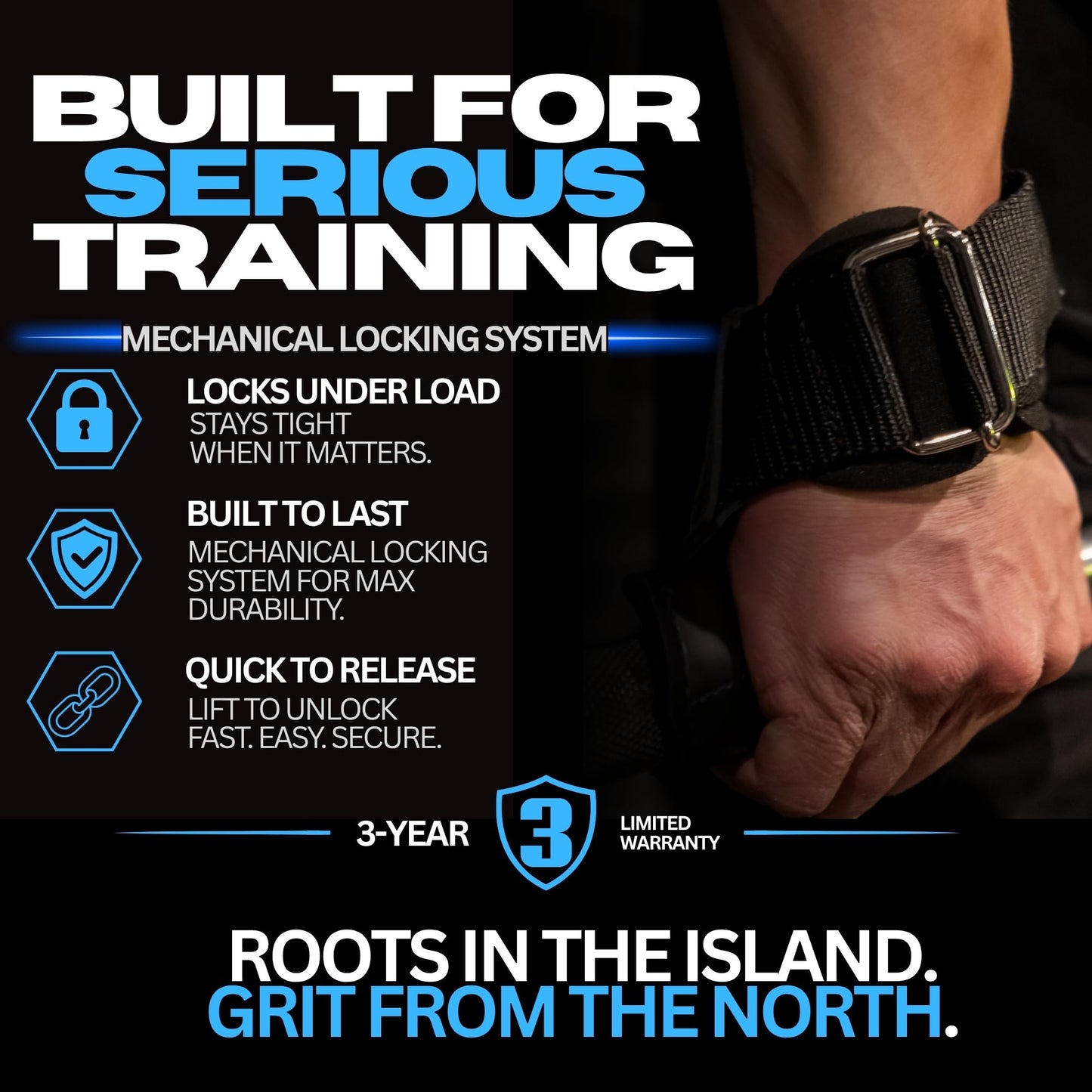 TagaNorth Co. TagaLock Quick-Lock Lifting Straps – Heavy Duty Wrist Straps for Weightlifting, Deadlifts & Pull-Ups – Secure Grip, No Slip Design
