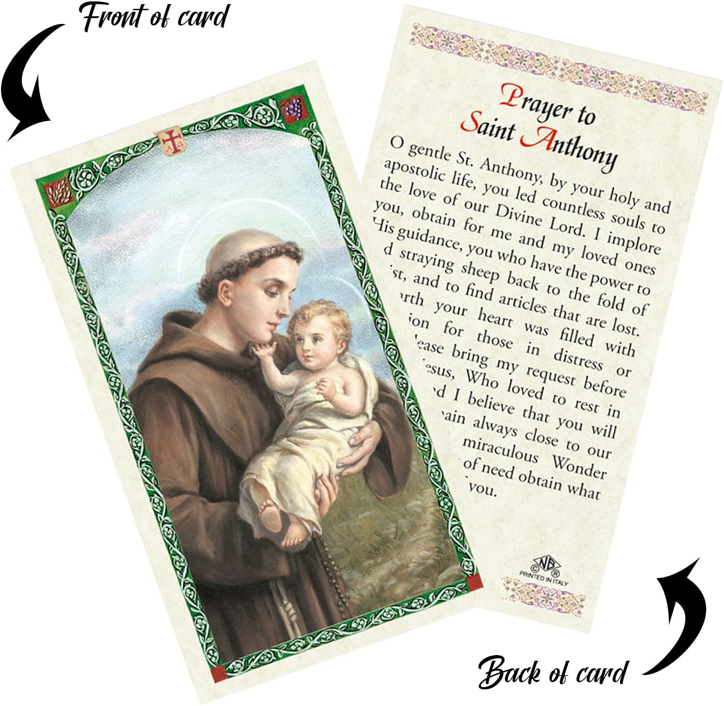 St. Anthony of Padua Statue | 5-Inch Figurine with Laminated Prayer Card & Pocket Token Set