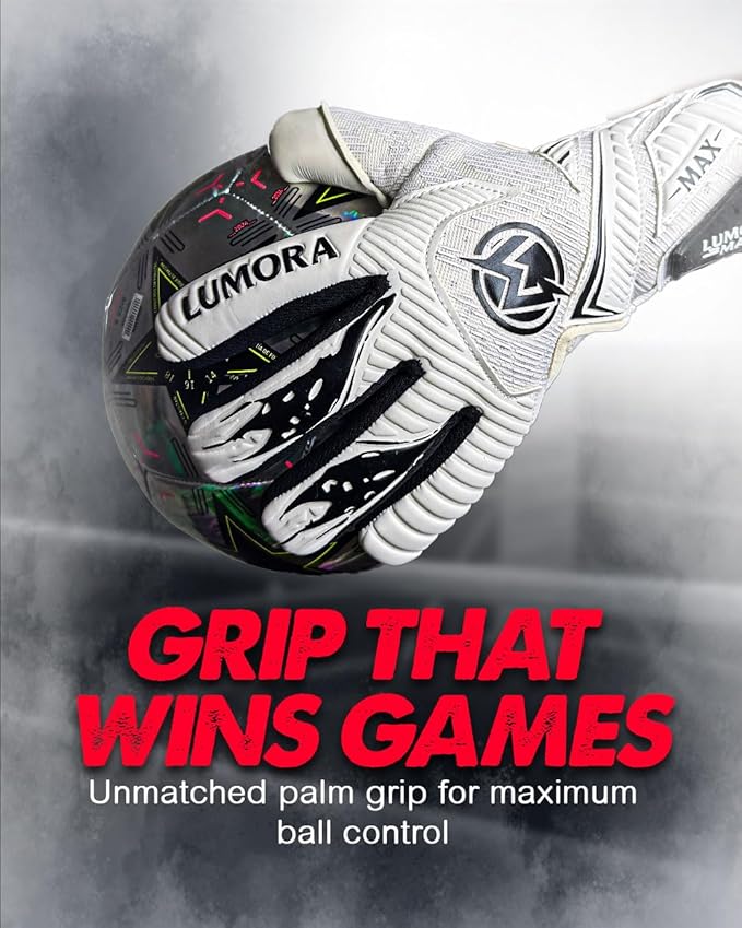 Goalkeeper Gloves-Professional Negative Cut Goalie Gloves with Contact Max Grip, 4mm Foam Padding & Airprene Backhand| No Finger Save, All-Weather Performance. Sizes (7-10)