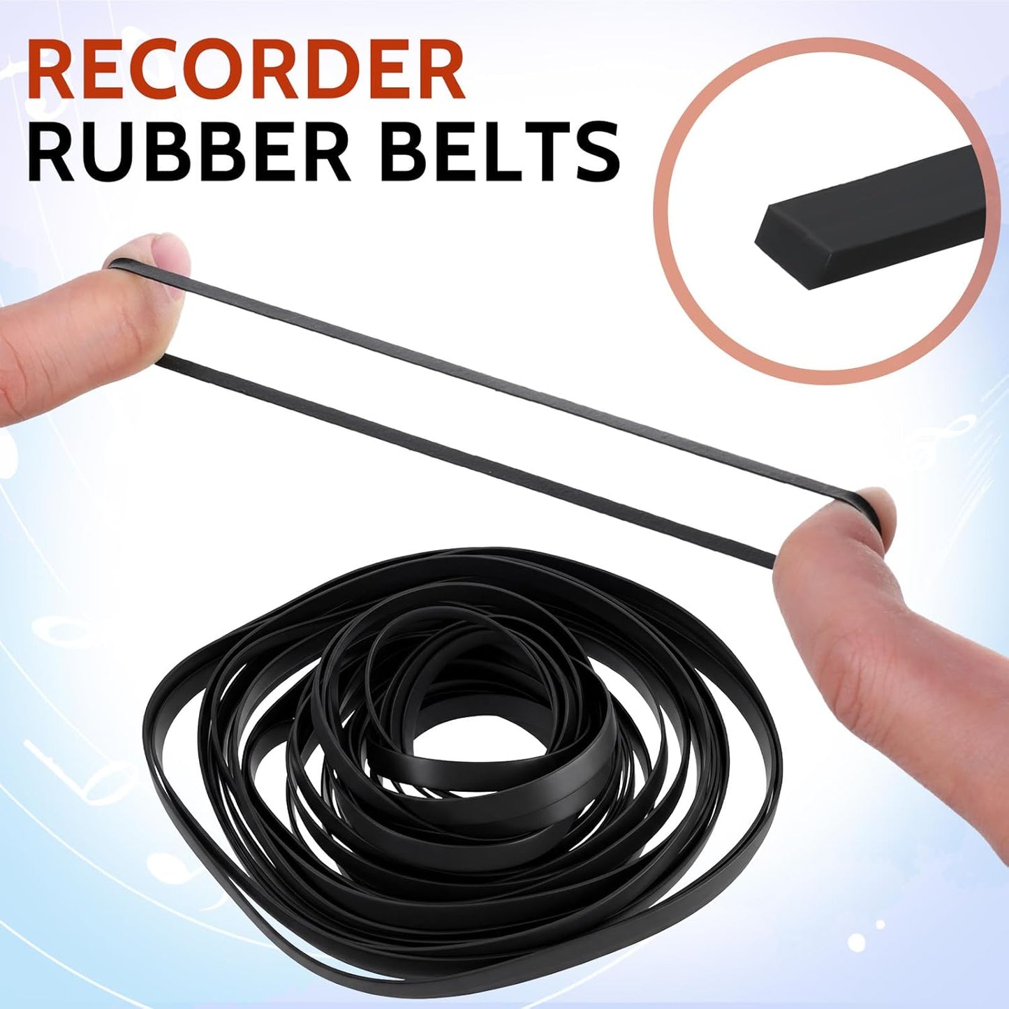 Sliverdew 50 Cassette 40-135 mm 4mm Cassette Pcs Belts Recorder Rubber Belts Recorder Repair Maintenance Tape Machine