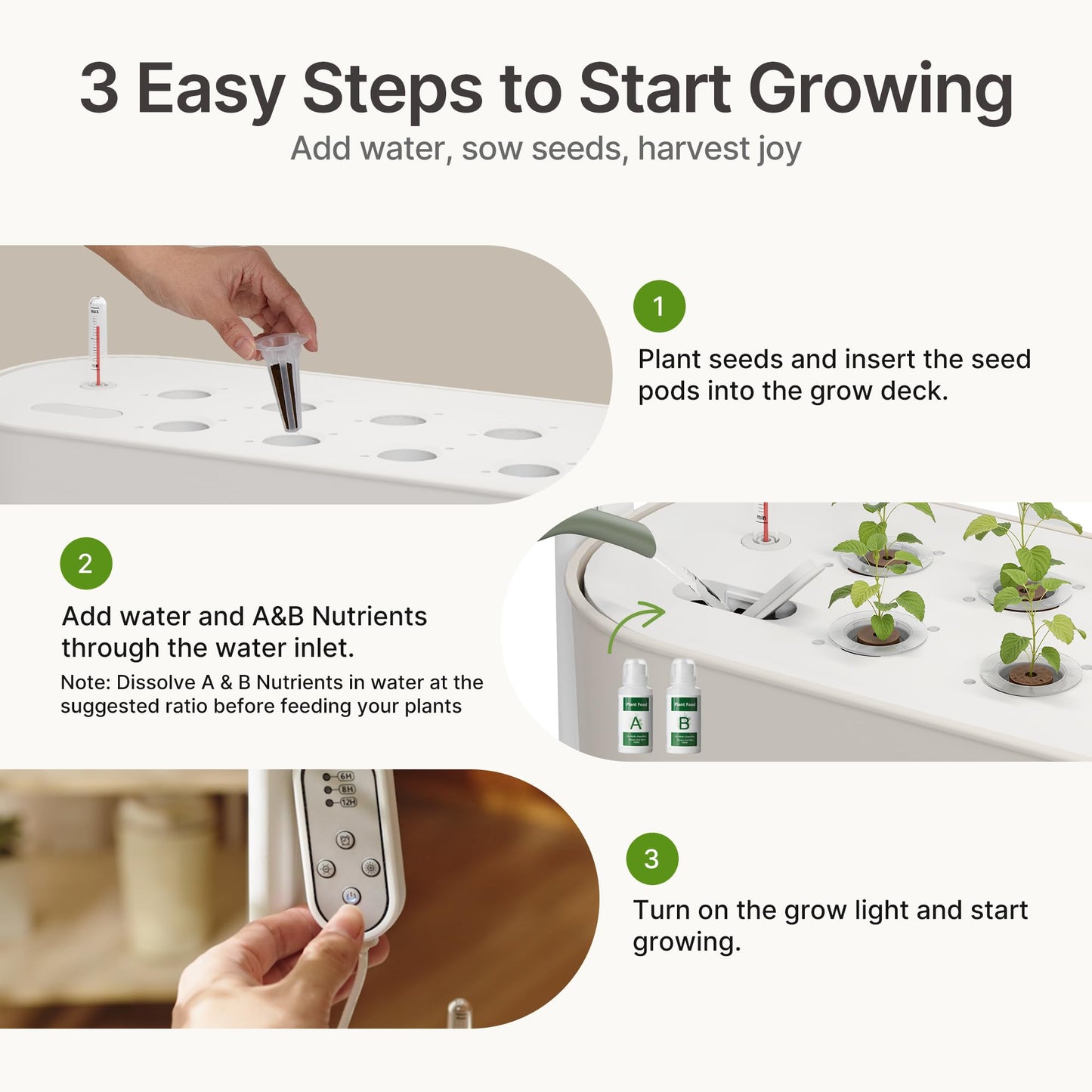 SUNCOZE 2-Tier Hydroponics Growing System Kit with 24 Pods – Full Spectrum Grow Lights, Hydroponic System equipped with smart controller, Indoor Herb Garden Kit for Vegetables, Herbs, Fruits & Flowers