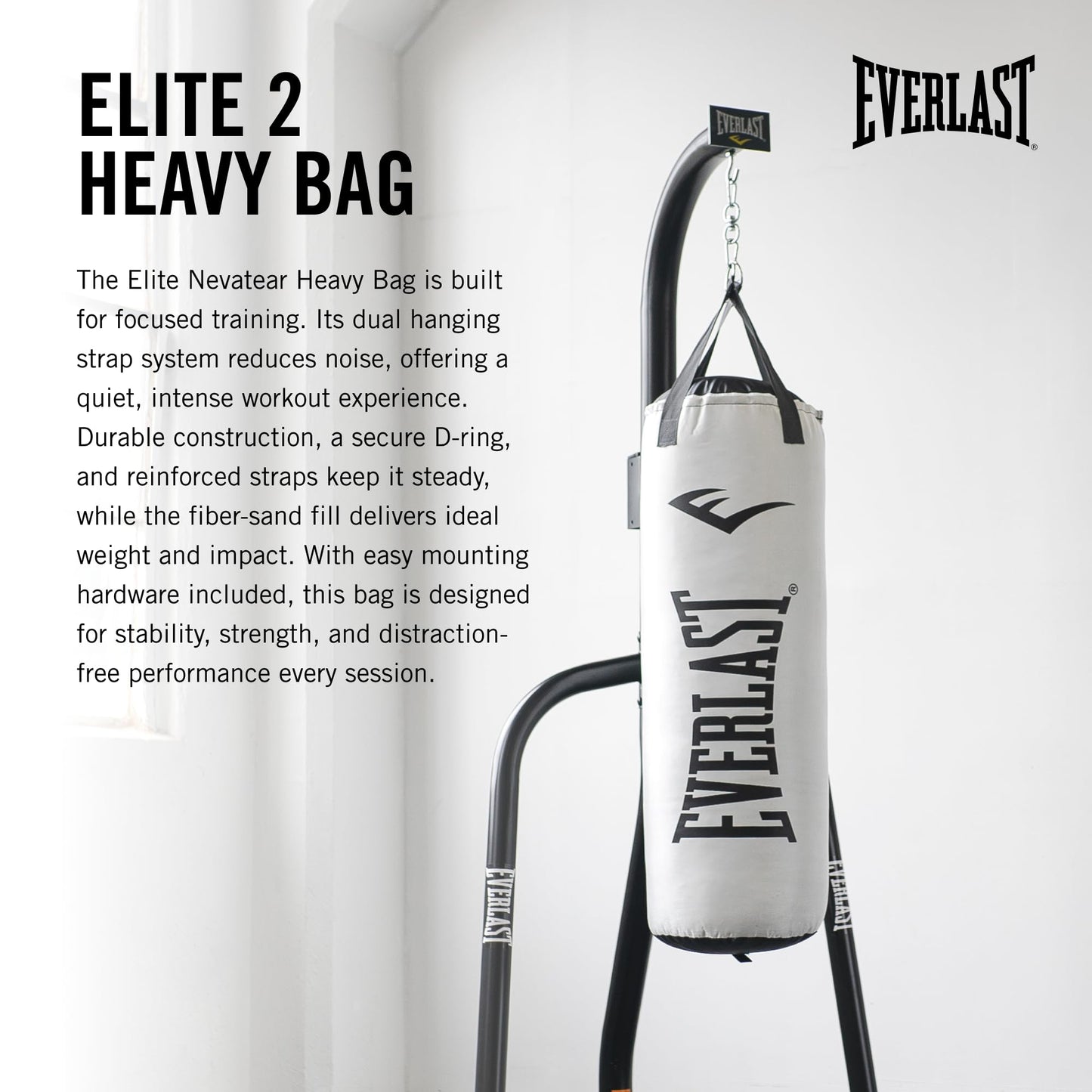 Everlast Elite 2 Heavy Bag (White | 80 lb)