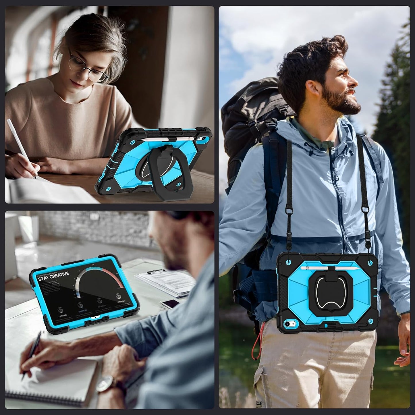 Auizotl (A16)11th /10th 11/10.9 Inch 2025/2022 10th Case for iPad Generation with Screen Protector Rotating Stand
