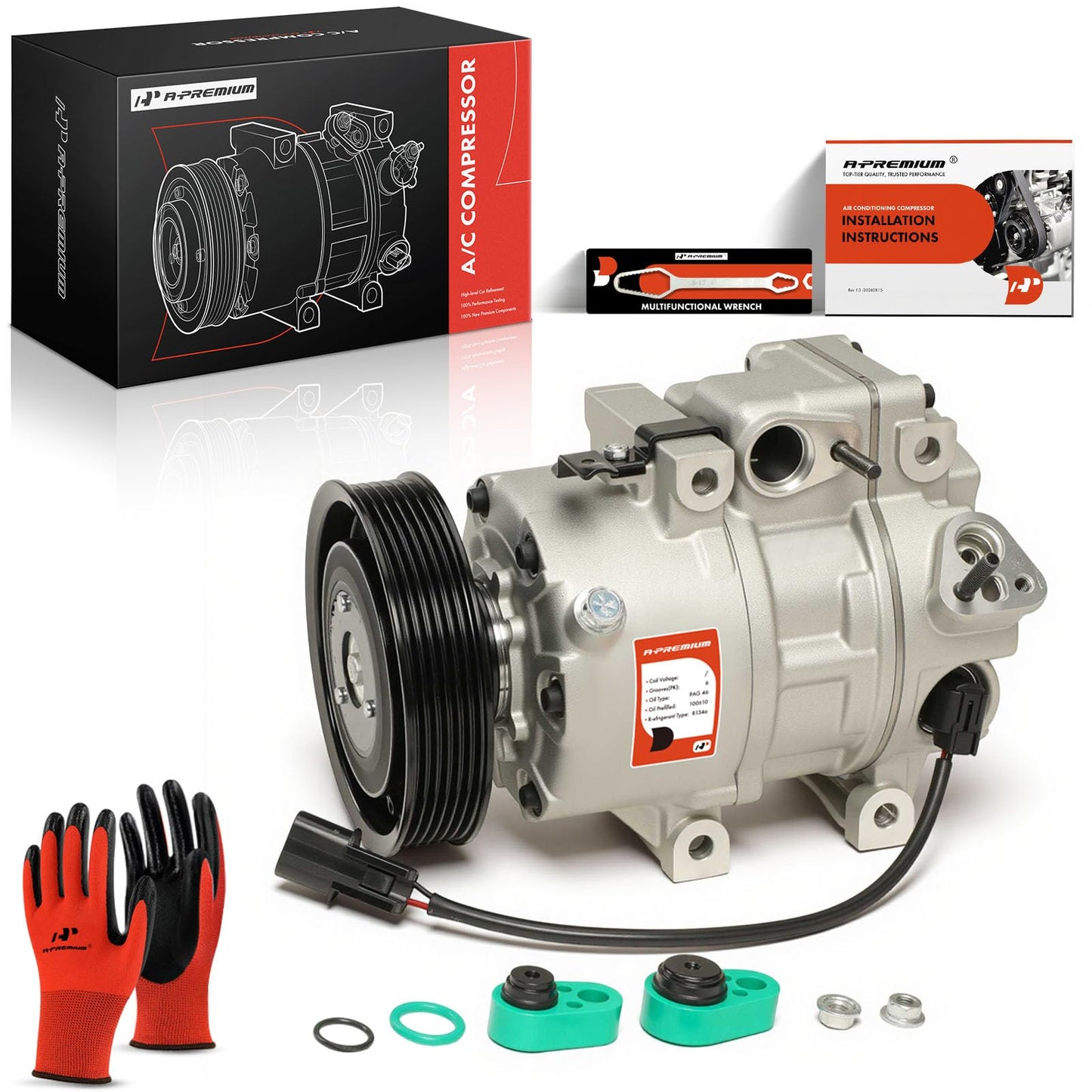 A-Premium Air Conditioner AC Compressor with Clutch Compatible with Kia Sorento 2014-2015 2.4L