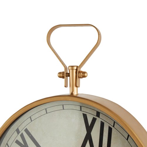 Deco 79 Metal Abstract Decorative Wall Clock Wavy for Home with Gold Frame and Black Accents, Hanging Clock 17" x 3" x 25", White