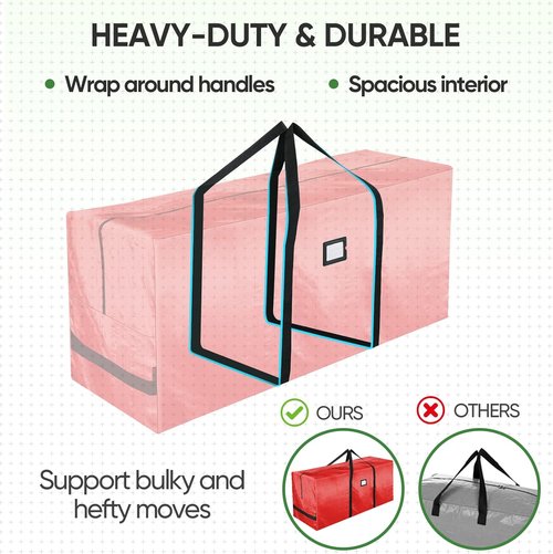 BALEINE Christmas Tree Storage Bag - Heavy Duty 9 ft Extra Large with Reinforced Handles & Dual Zippers | Grey, 2-Pack Combo