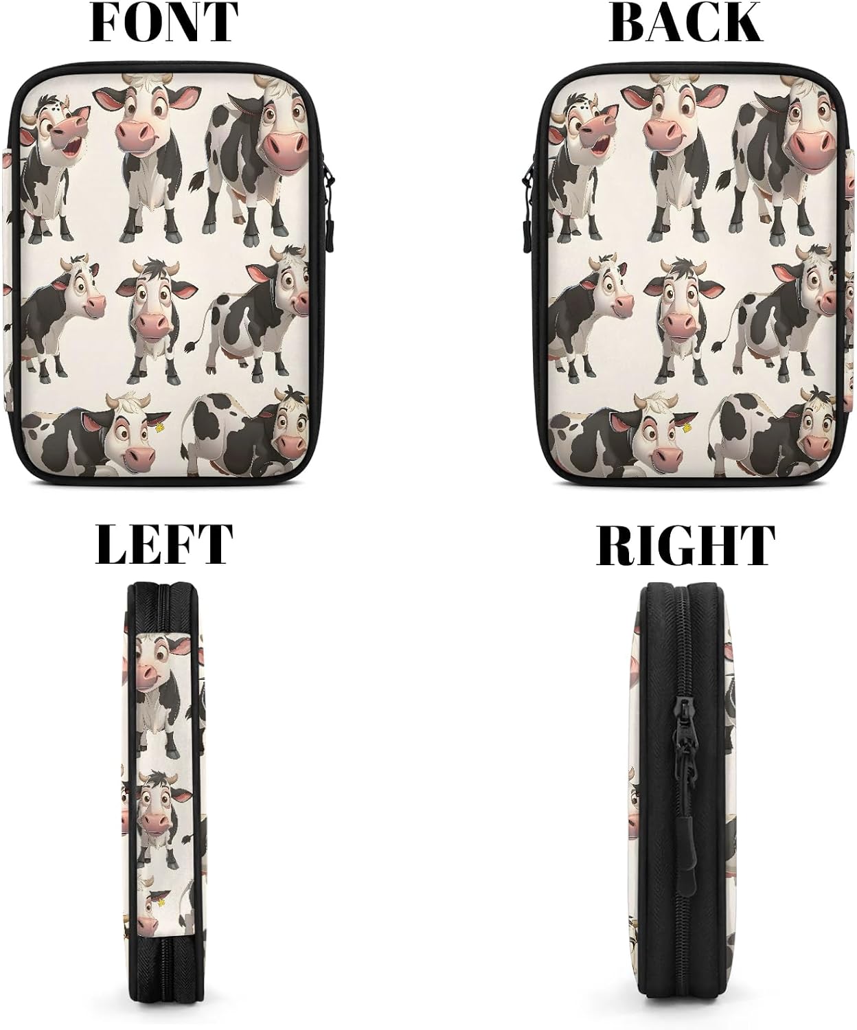 Milk Cow Travel Cable Organizer Pouch Electronic Cord Storage Bag Tech Accessories Carry Case for Charger, Cable