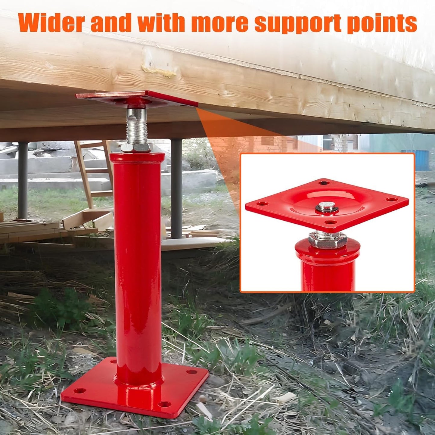House Jacks for Leveling Crawlspace, 16" - 21" Height Range, 11023 lbs Max Load Capacity, House Floor Jacks Post Pole for Leveling, 2 Pack