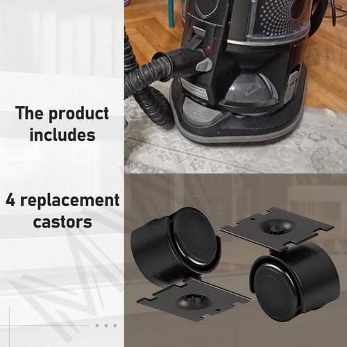 MWEDP 40 mm Wheel/Plate Assembly Compatible with Vacuum D4 D4C SE E E2 Series Vacuum Cleaner Cart Castor Wheels (4 Pack)
