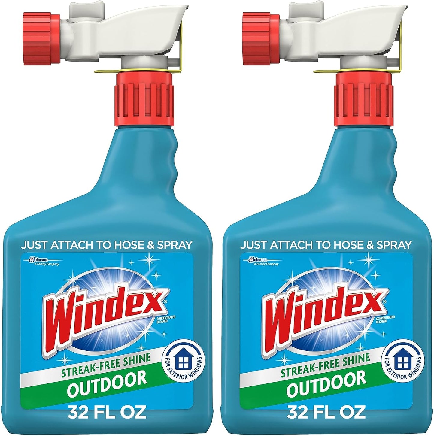 Windex Outdoor Window & Glass Cleaner - Ammonia-Free Formula for Deep Cleaning | 32 Fl Oz (Pack of 2)
