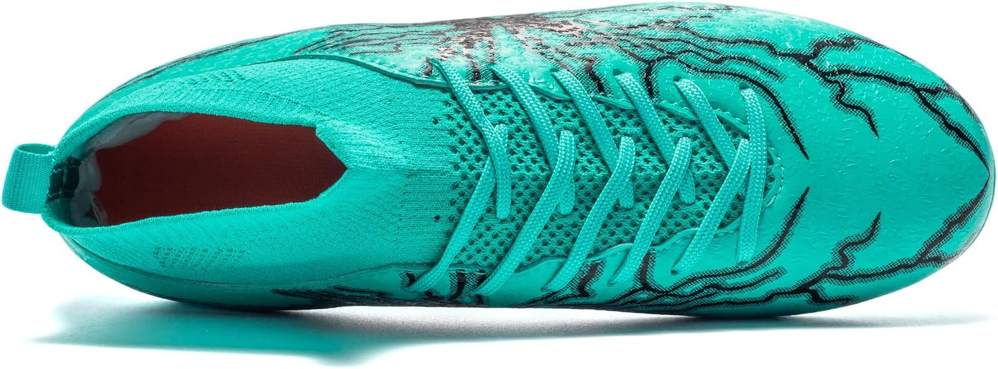 Kids Soccer Cleats Boys Girls Training Football Cleats Youth High-top Soccer Shoes for Little/Big Professional Athletic Outdoor Football Shoes
