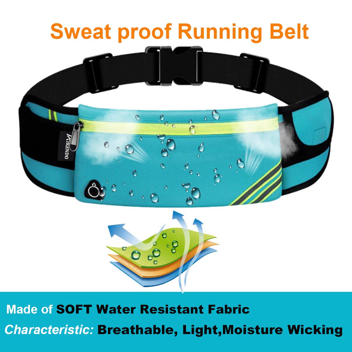 Running Belt Waist Pack Bag,Workout Gear,Gym Fitness Fanny Pack for Phone,Cell Phone Holder for Running,Jogging Pocket Belt for Women & Men,Running Accessories(Blue)