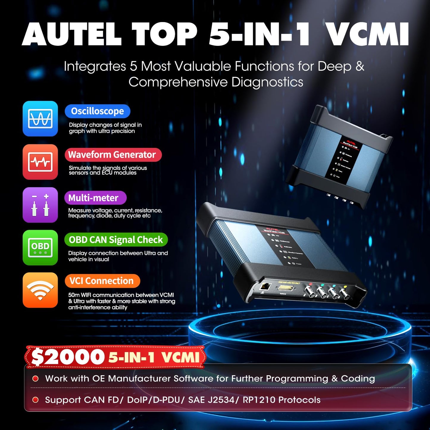 Autel MaxiSYS Ultra EV Intelligent Scanner, 2026 EV Ver of Ultra S2, High-Voltage System & Battery Pack Analyze, $1000 EVDiag KIT, 5IN1 VCMI, 2.0 Topology, 3K+ Bidirectional, 40+ Reset, Motor Truspeed
