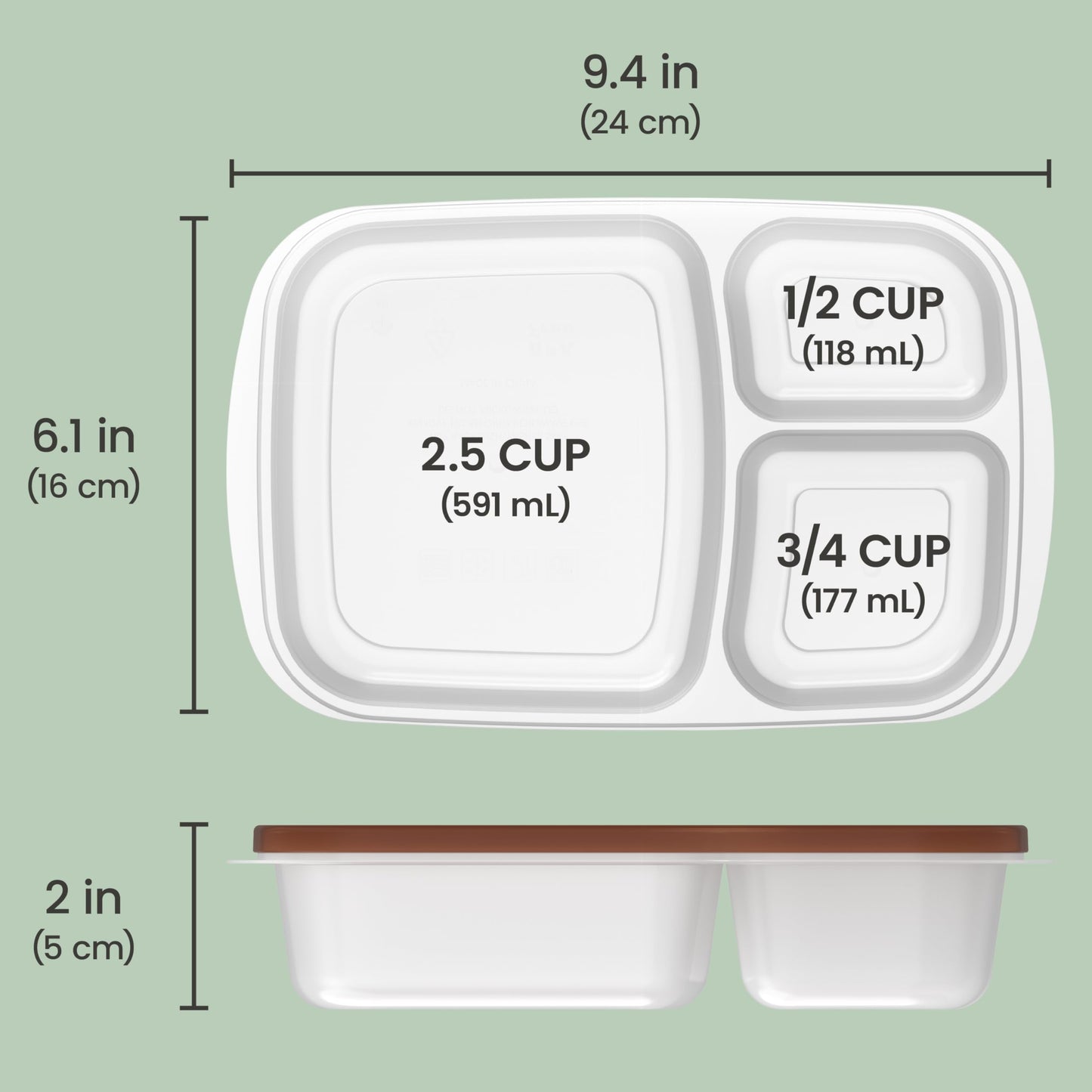 Bentgo Easyboxes - Original Stackable Lunch Boxes - Reusable 3-Compartment Food Containers for Kids and Adults - Bento Lunch Box for Meal Prep, School, & Work - BPA Free, (Earth Tones (4-Pack))