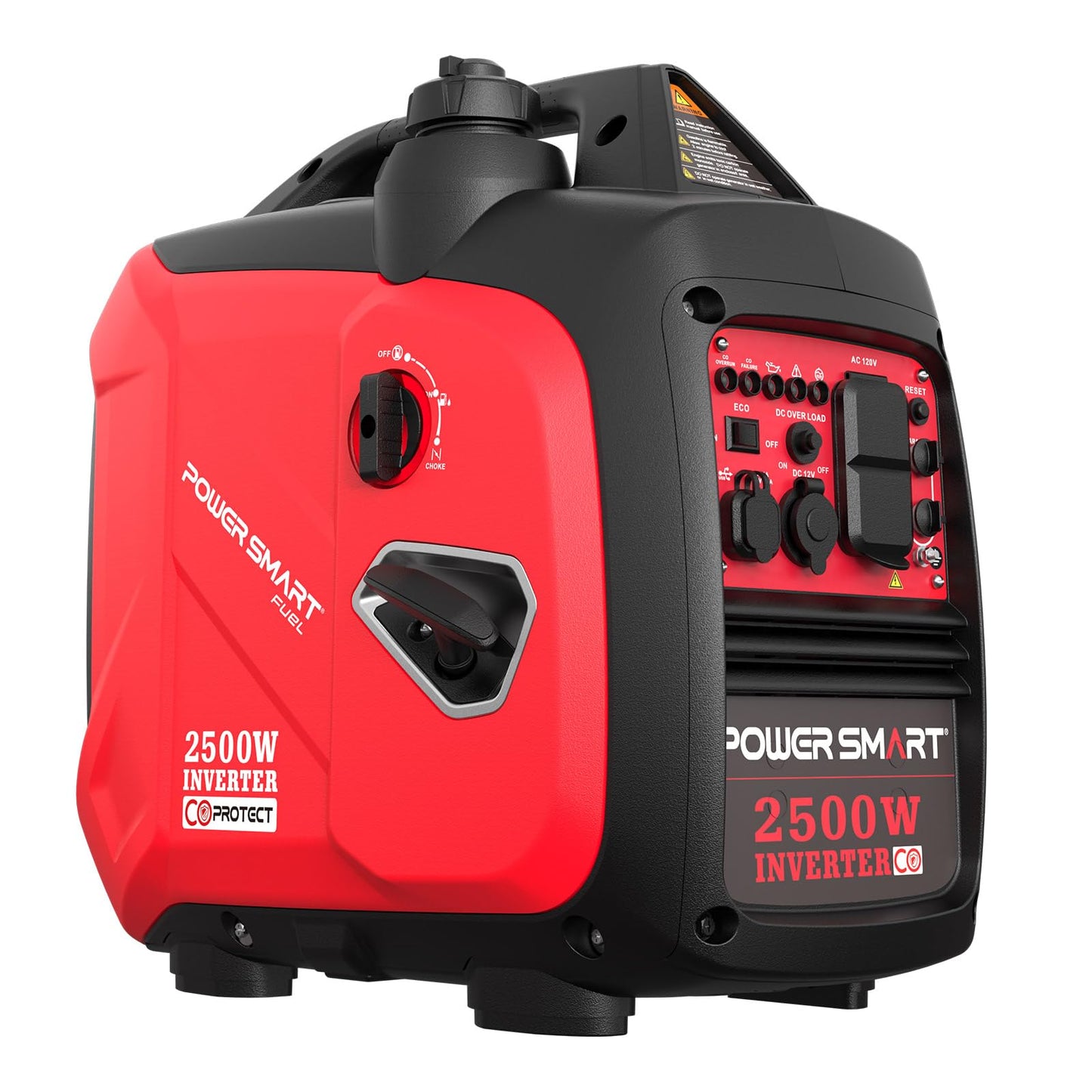PowerSmart 2500W Gas Powered Portable Inverter Generator With CO Sensor- Super Quiet Generator for Home Use, Camping, Outdoor Use, Parallel Ready, EPA Compliant