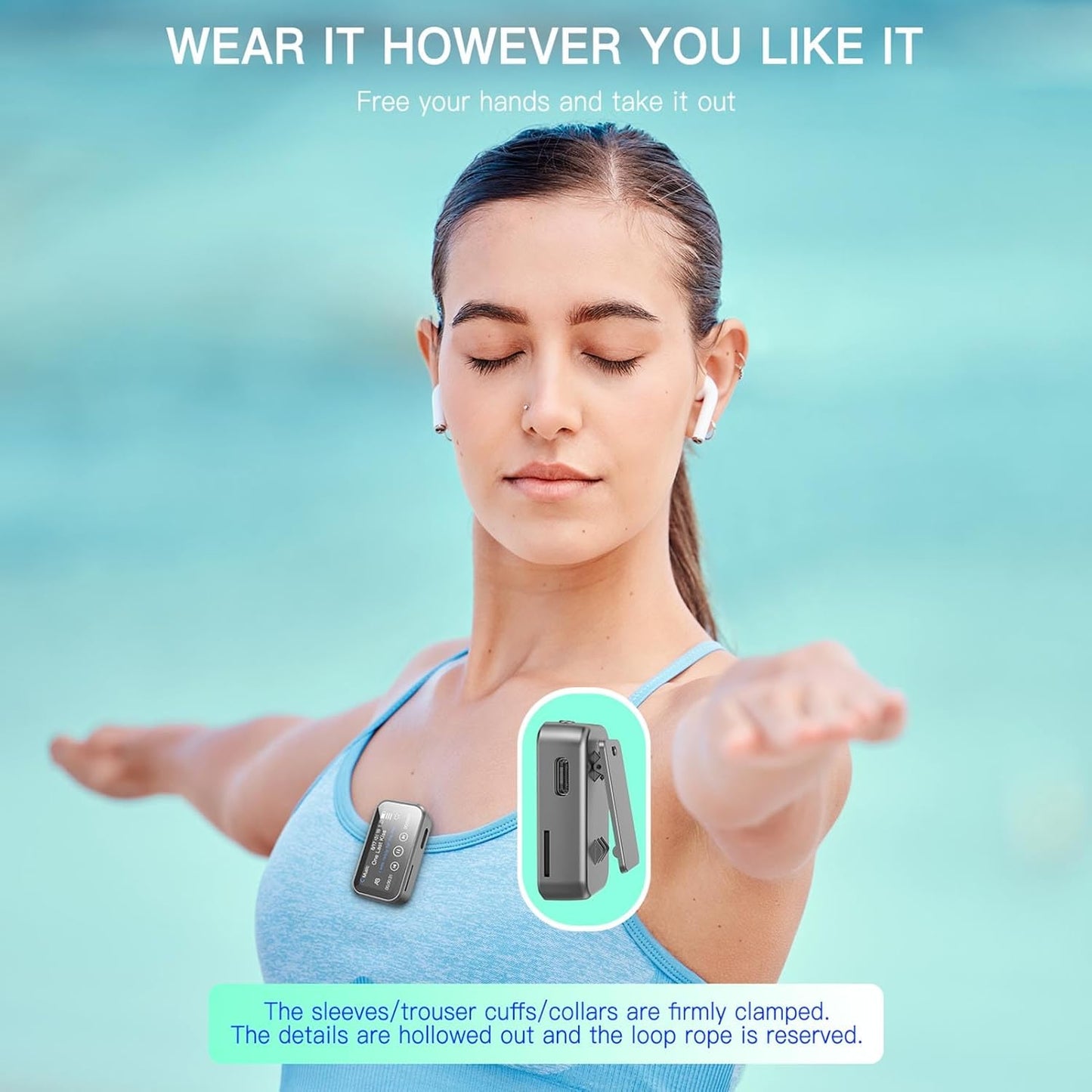 YUEHISY MP3 5.3, 32GB 1.47" Player with Bluetooth Portable Music Player with Back Clip, Lossless HiFi Sound