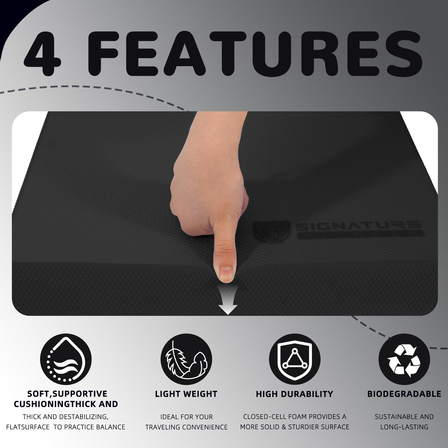 Fitvids Balance Pad with Non-slip, Black
