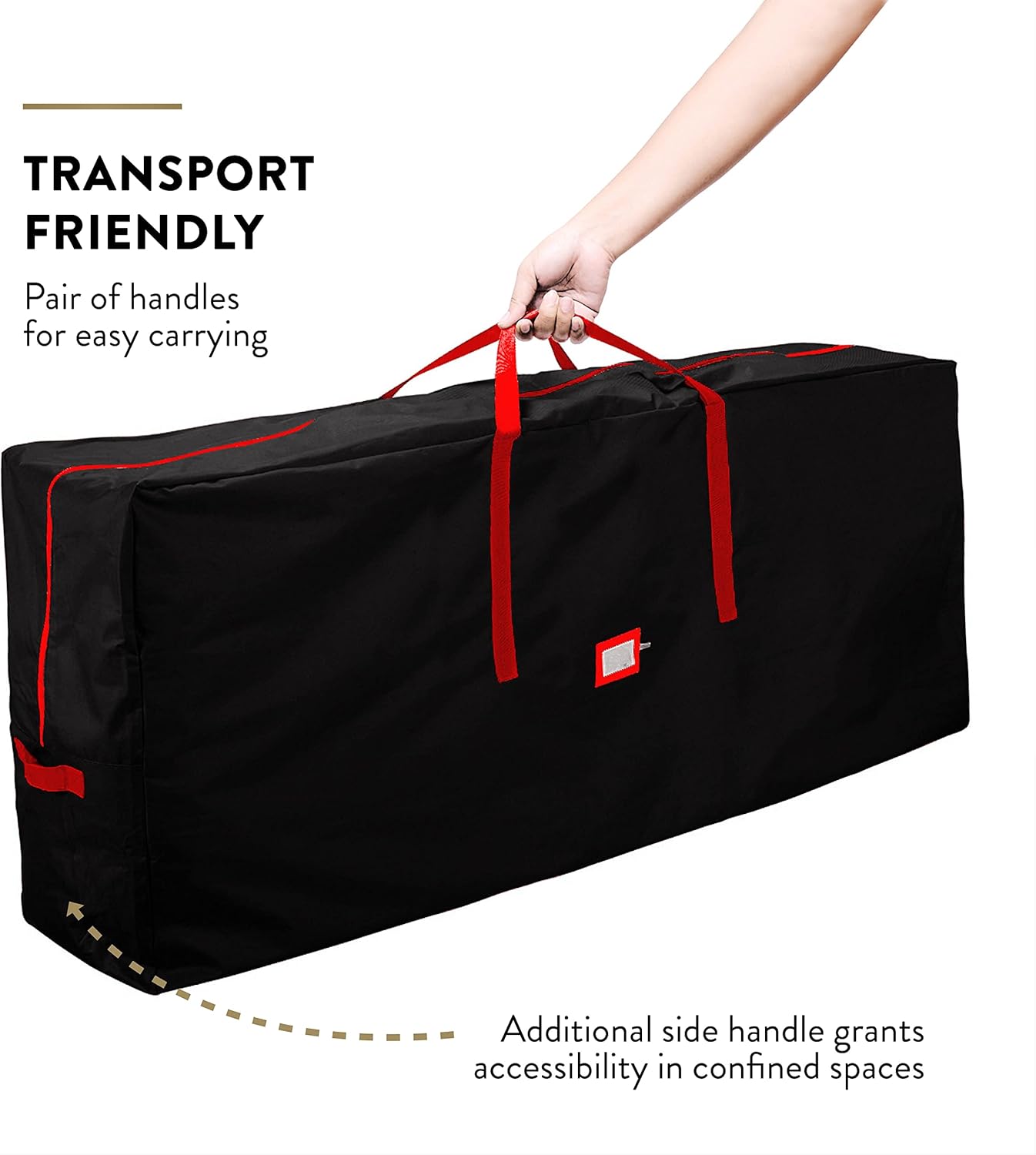 ZOBER Christmas Tree Storage Bag | 600D Oxford Fabric - Waterproof & Tear-Proof for 7.5 Ft Trees - Durable Handles & Card Slot - Black