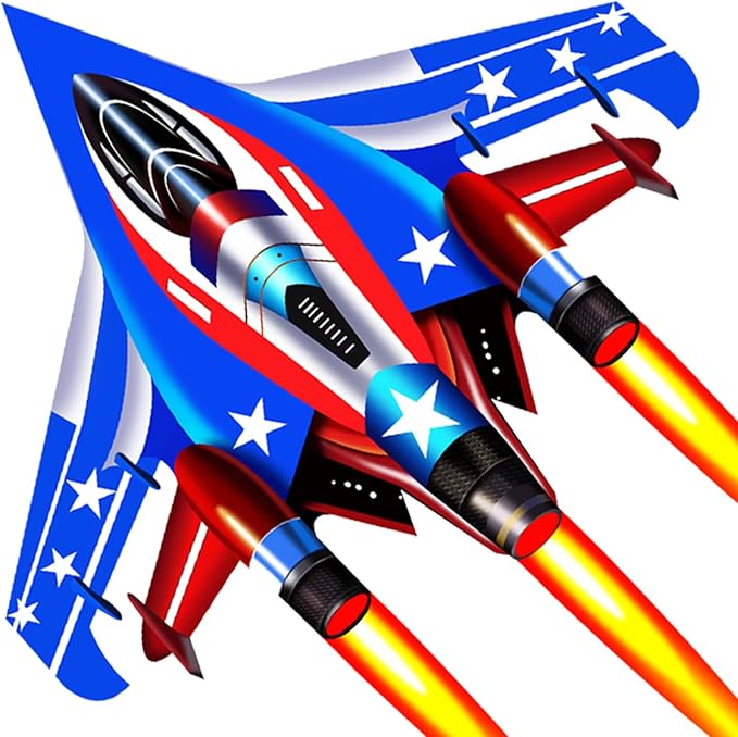 Fighter Jet Kites for Kids & Adults - Durable Airplane Kites for Boys Ages 8-12 & 4-8 with Kite String Reel, Easy Fly Large Outdoor Kite for Beach & Park Activities