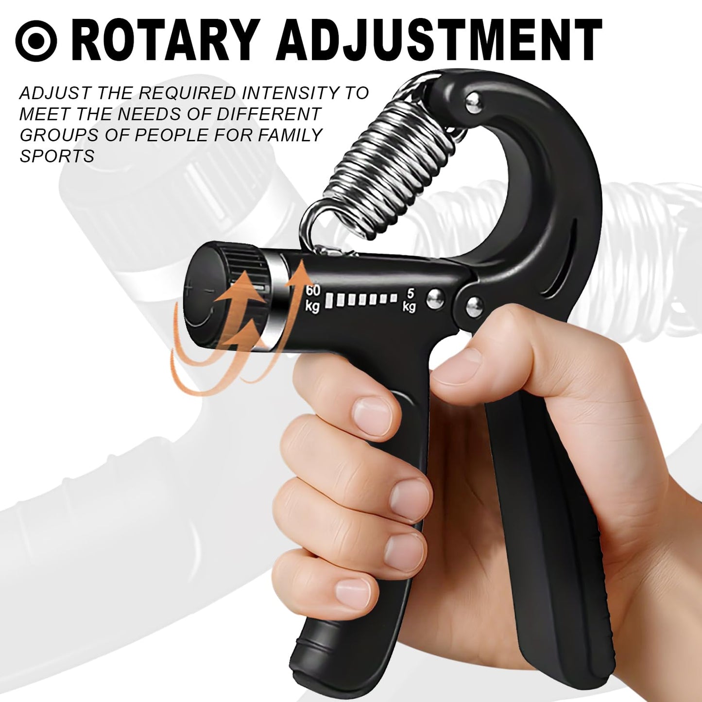 Grip Strength Trainer, Hand Grip Exerciser Strengthener with Adjustable Resistance 11-132 Lbs (5-60kg), Forearm Strengthener, Hand Exerciser for Muscle Building and Injury Recover