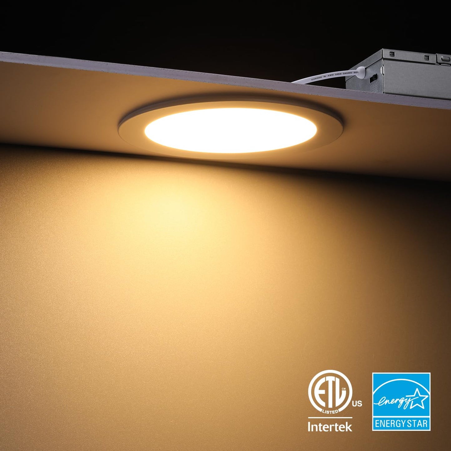 TORCHSTAR 16-Pack Ultra-Thin LED Recessed Lighting 6 Inch 5CCT with Junction Box, Aluminum, 2700K-5000K Selectable, 12W Dimmable Slim LED Downlight, 1000LM High Brightness, ETL & Energy Star