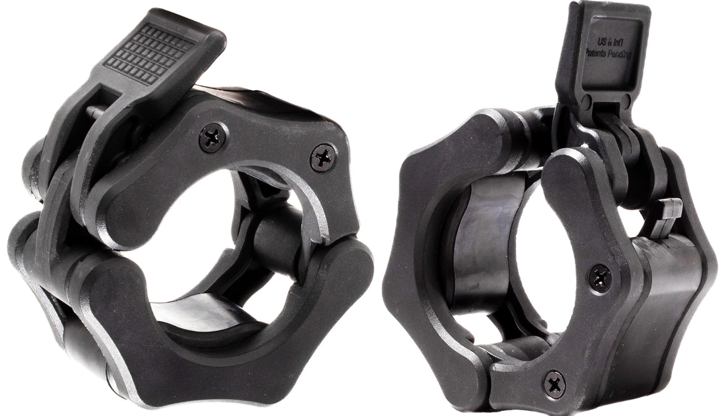 HACUBA FITNESS Olympic Barbell Clamps Collars Quick Release Pair Weight Clips for 2 inch Barbell BLACK