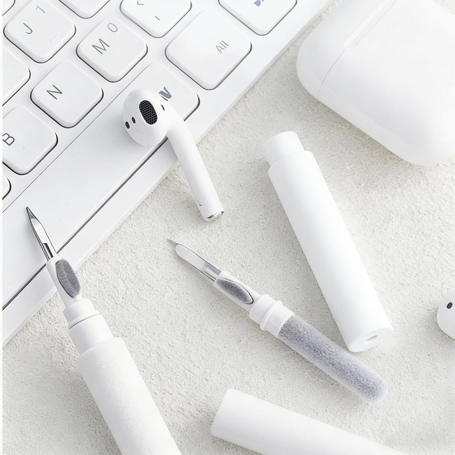 3 1 1 2 3, Headsets in Cleaner Kit for AirPods Pro Multi-Function Cleaning Pen with Soft Brush & Flocking Sponge