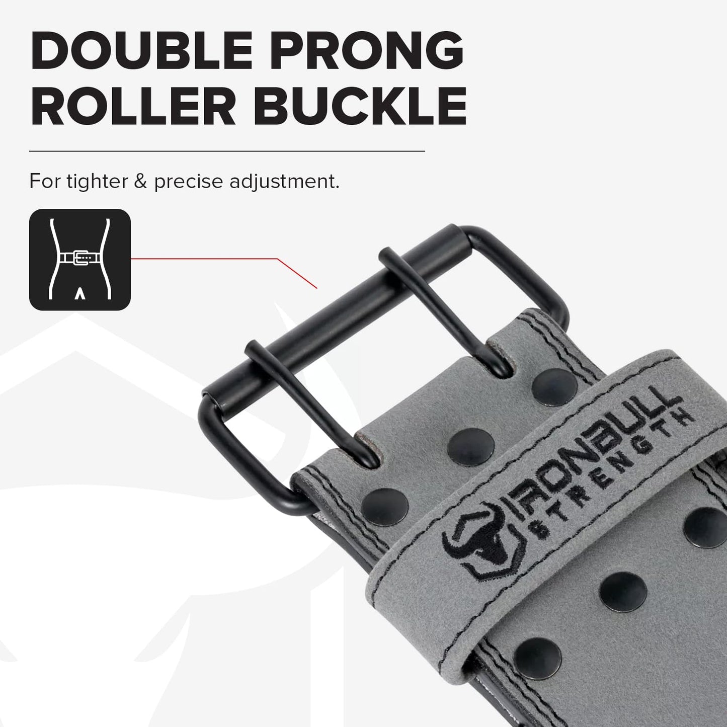 Powerlifting Belt - IPF Approved – Weight Lifting Belt 10mm - Prong Weightlifting Belt for Squats, Deadlift, and Bench Press – Lifting Belt Leather 4in for Men and Women – Back Brace for Gym, Workout, Strength Training, Strongmen & Power Lift (Grey, Large