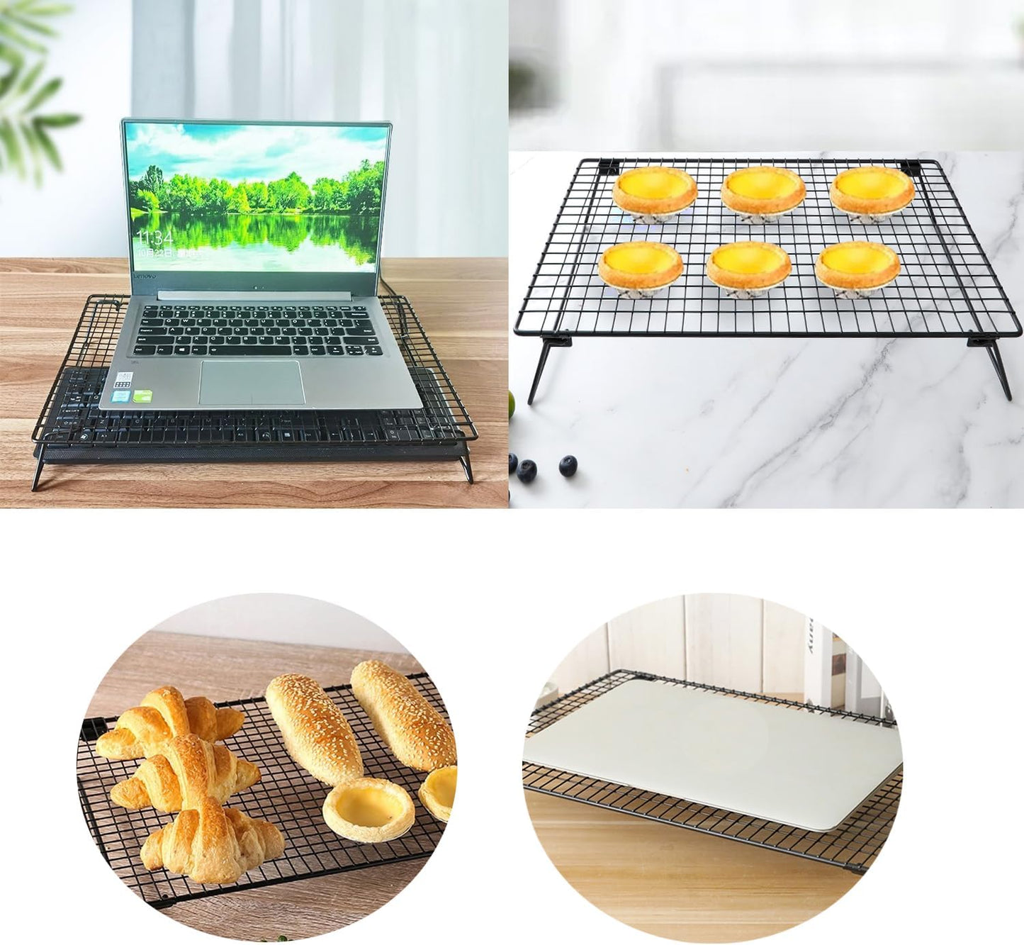 UtySty Laptop Stand Low Profile Metal Foldable Laptop Riser Holder Ventilated Cooling Computer Notebook Stand