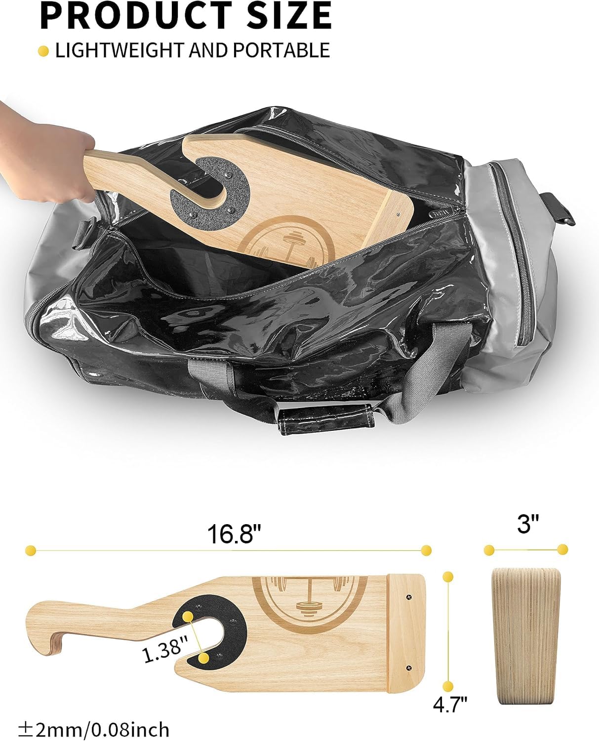 POWER GUIDANCE Wooden Deadlift Jack Barbell Jack Barbell Lift Jack for Weight Training Bar, Barbell Stand with Non-Slip Handle Suitable for Loading/Unloading Barbell Bar