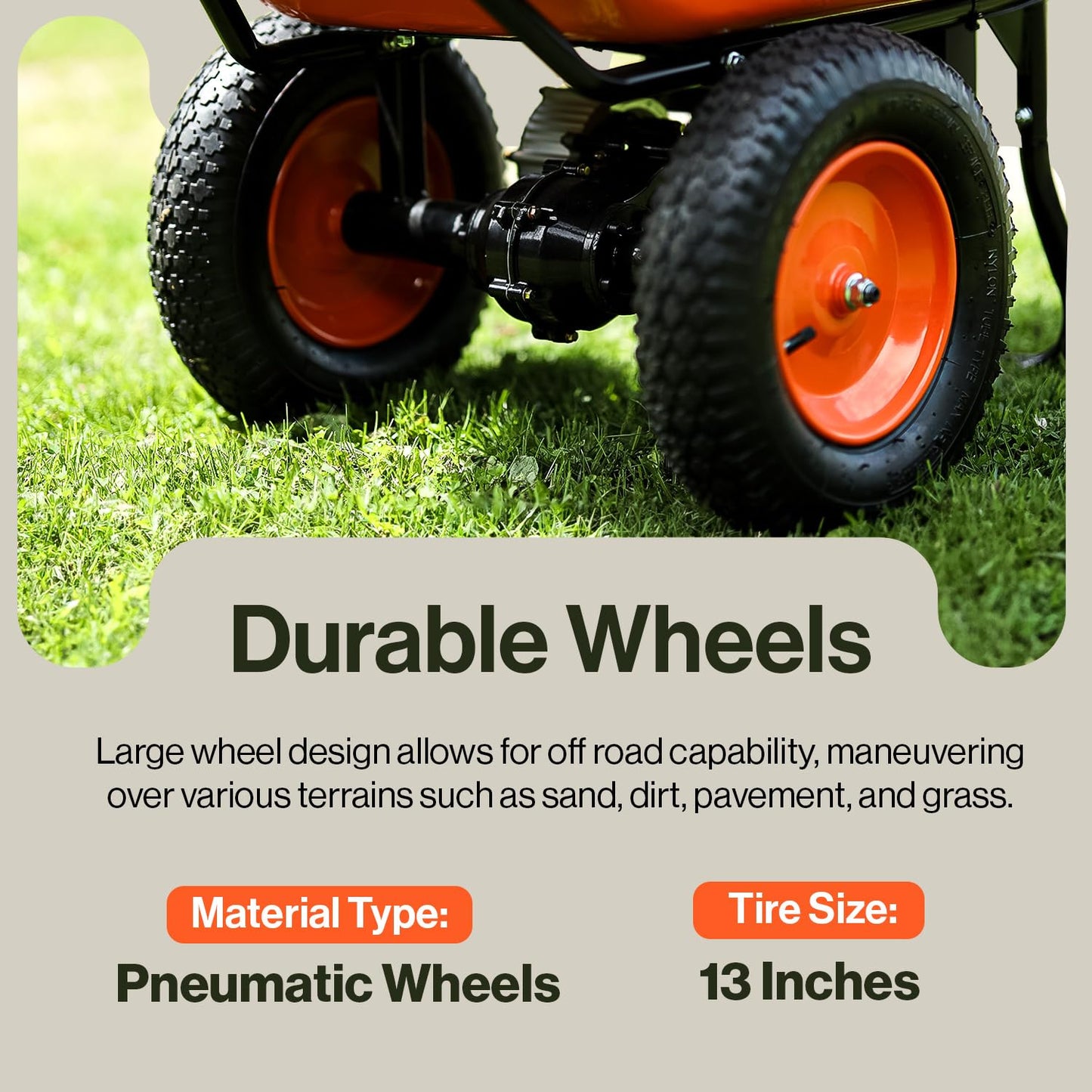 SuperHandy Wheelbarrow Utility Cart Electric 24V DC 330lbs Max Load Barrel Dump Material Debris Hauler (Amazon Exclusive)