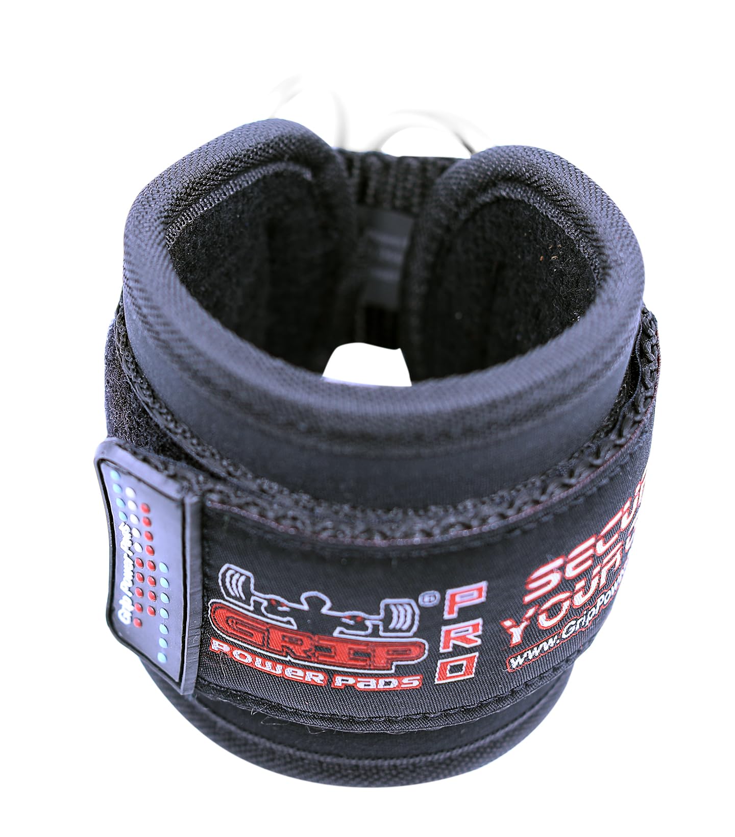 Grip Power Pads Best Ankle Straps for Cable Machines Double D-Ring Adjustable Neoprene Premium Cuffs to Enhance Legs, Abs & Glutes for Men & Women (Black, Single)