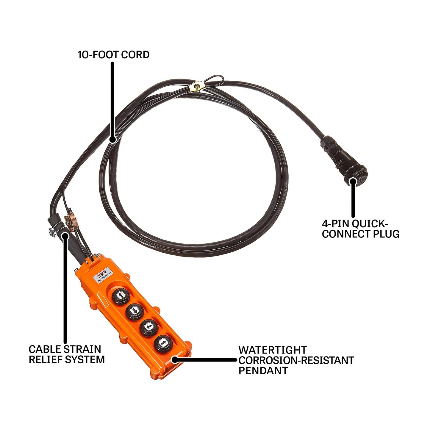 JET Four-Button Control Pendant, 10' Cord (PBC-410CN)