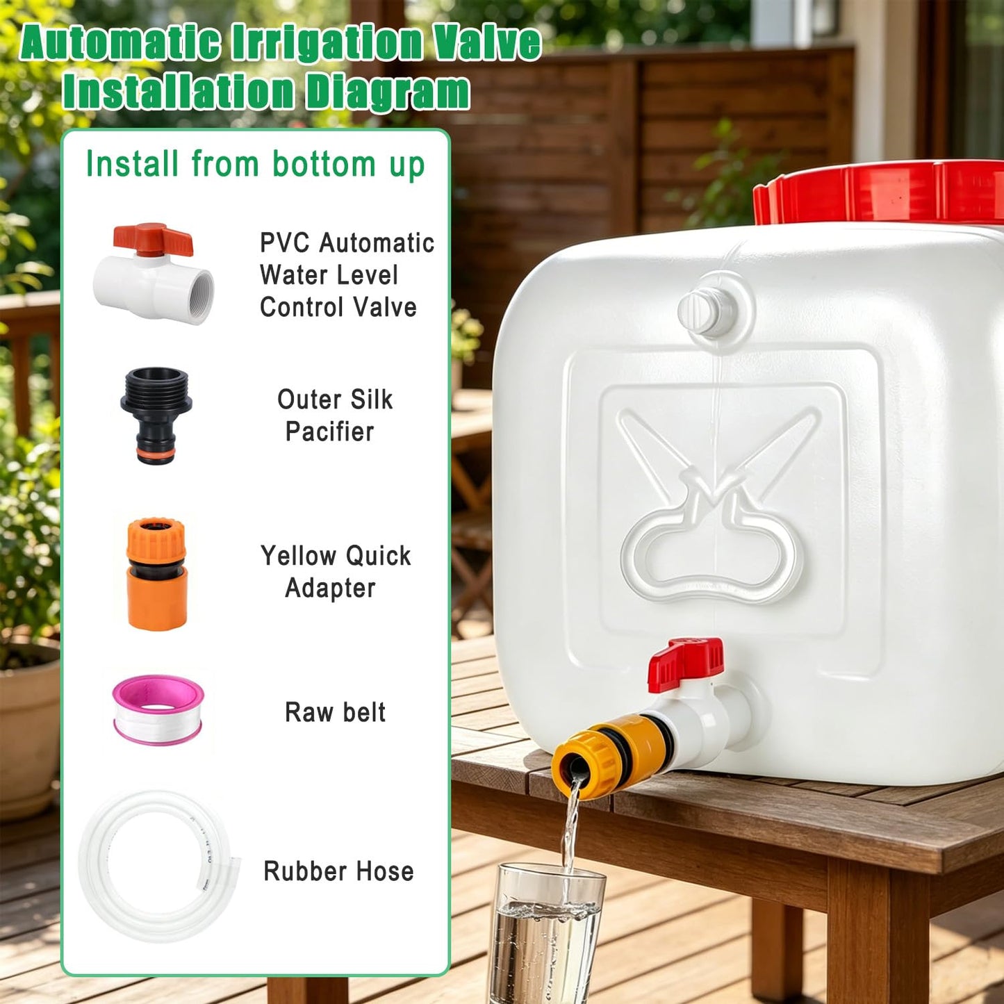 19.8 Gallon Water Storage Tank with Spigot & Hose, Heavy Duty Portable Water Container for RV, Camping, Truck, Emergency Supplies & Outdoor Adventures