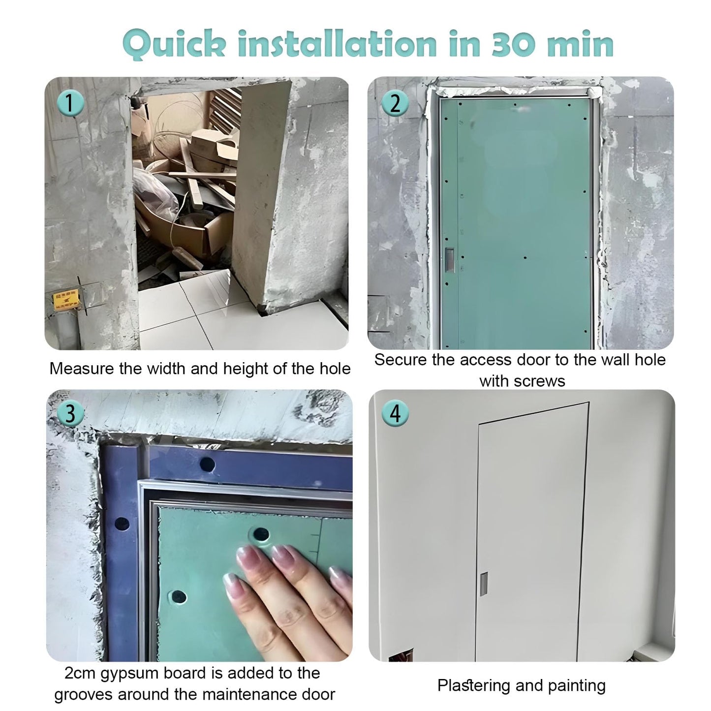21.7''x35.4'' Aluminum Drywall Access Panel Flush Mount Paintable Wall Inspection Door for Plumbing Electricity HVAC, Recessed Attic Service Hidden Hatch for Home Garage Office (Green,55x90cm)