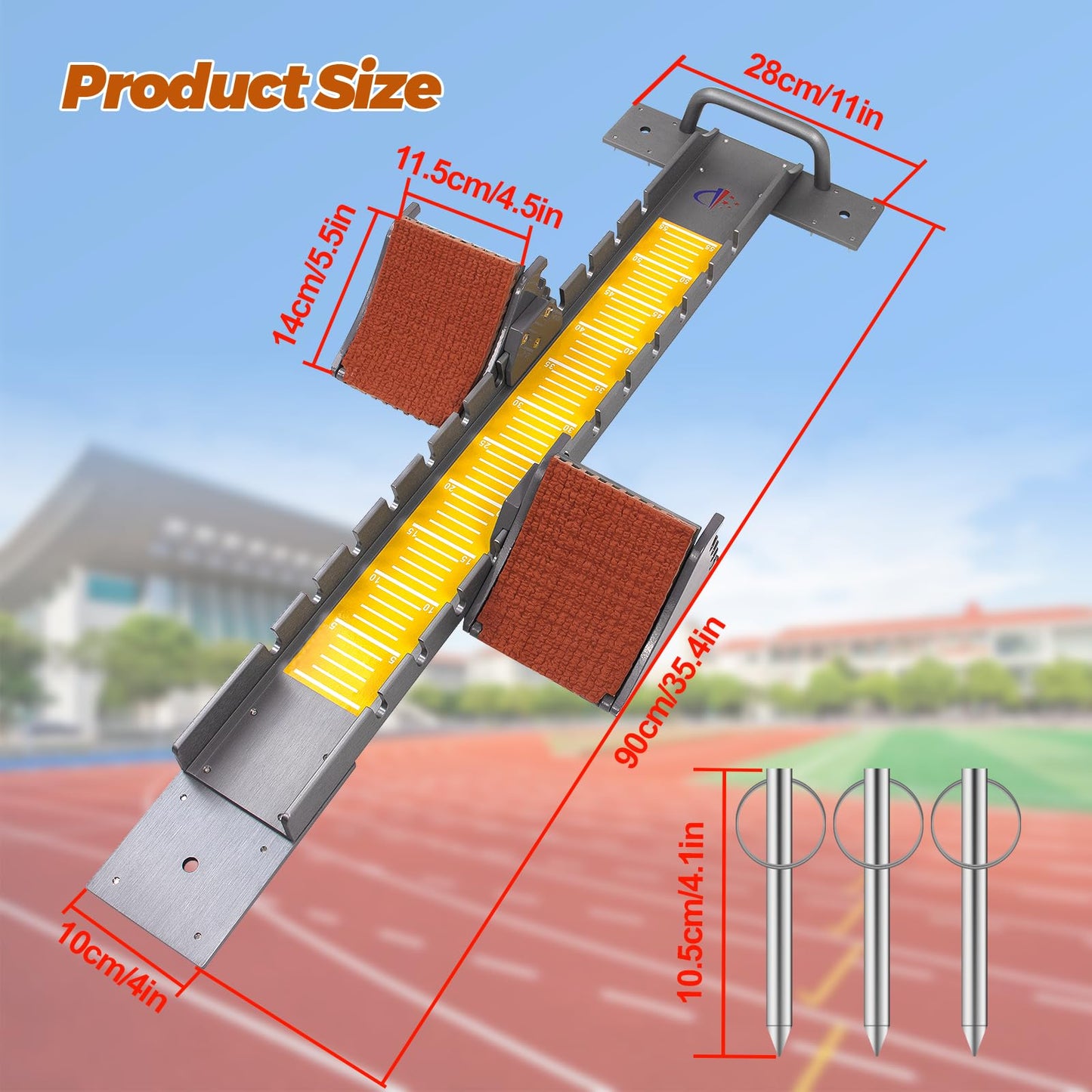Vaolvpant 35in Starting Blocks with Premium Aircraft-Grade Aluminum 5 Angle Adjustable and Detachable Pedals Ideal for Running Enthusiasts Professional Track and Field Competitions