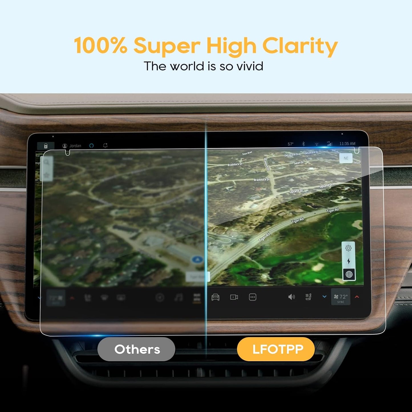2022 2023 R1T R1S 15.6 Inch 9H LFOTPP Glass Screen Protector for / Tempered Glass Navigation Hardness Car Infotainment