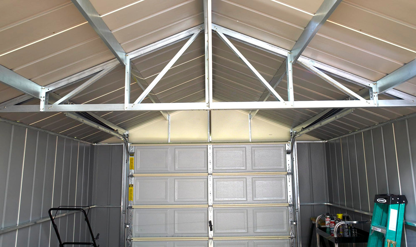 Arrow Shed 12' x 10' Murryhill Garage Galvanized Steel Extra Tall Walls Prefabricated Shed Storage Building, 12' x 10', Flute Gray