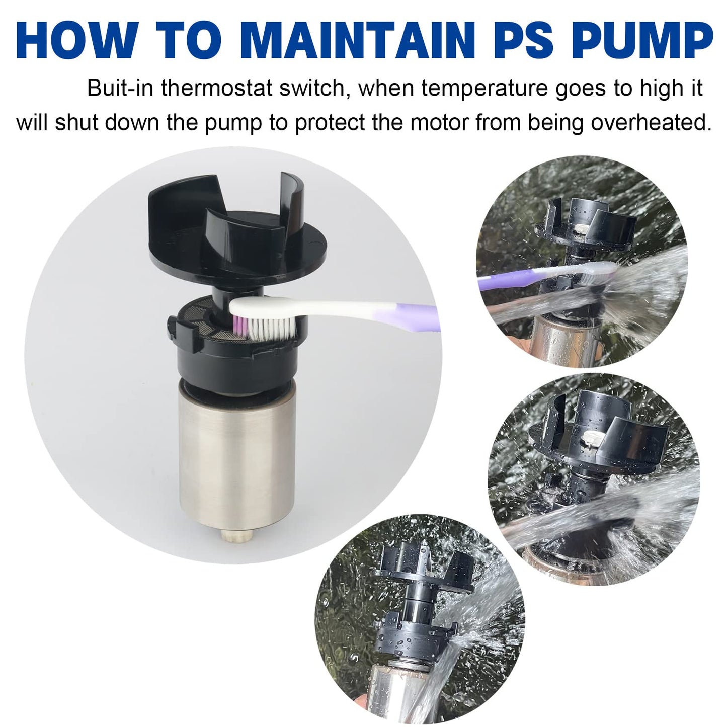 WaterRebirth (12000GPH, UL Listed) PS- High Flow Submersible Water Pond Pump - Water Fountain Aquarium UL listed (12000GPH-850W)