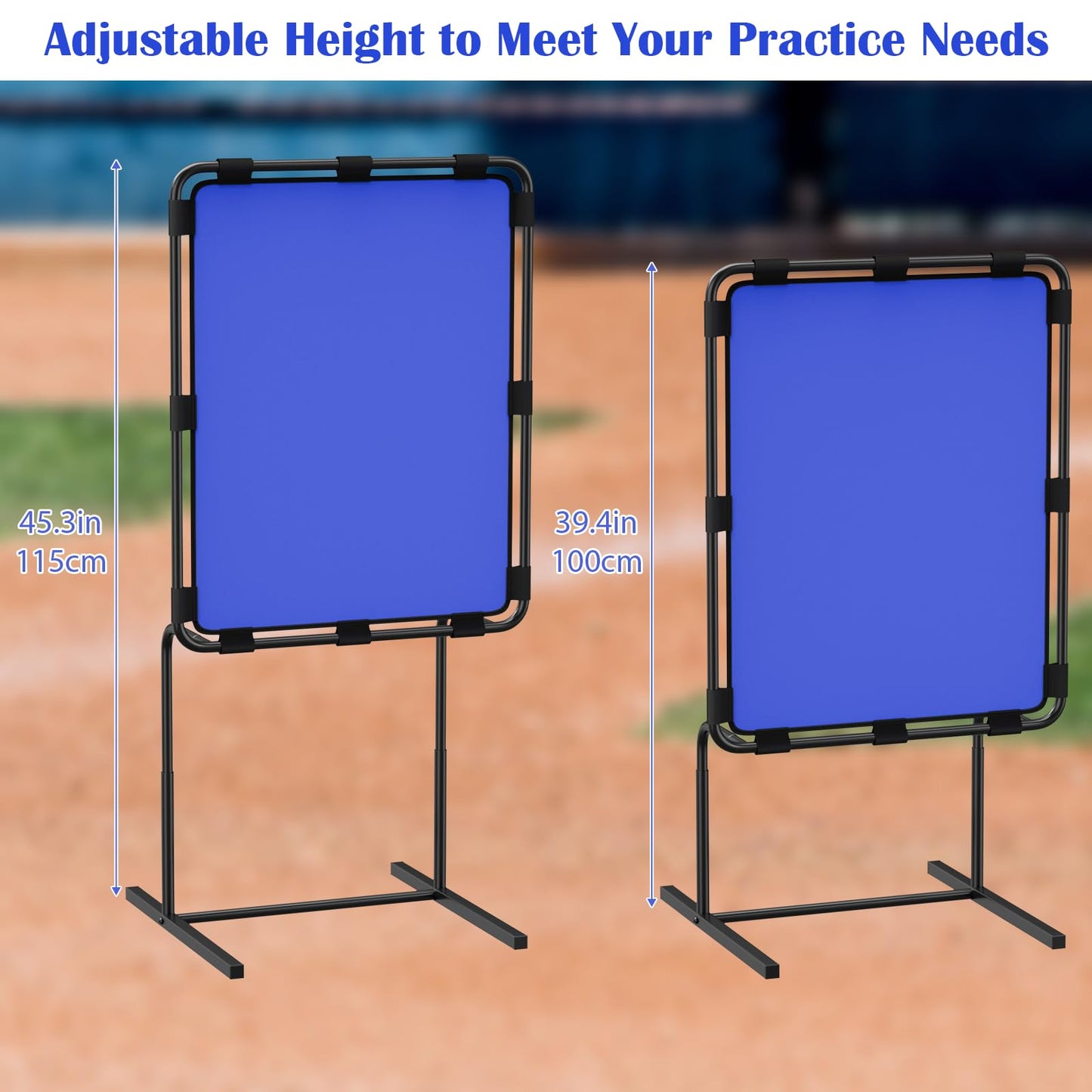 Baseball Strike Zone Target for Plastic Balls Adjustable Height Pitching Target Strike Zone, Blue